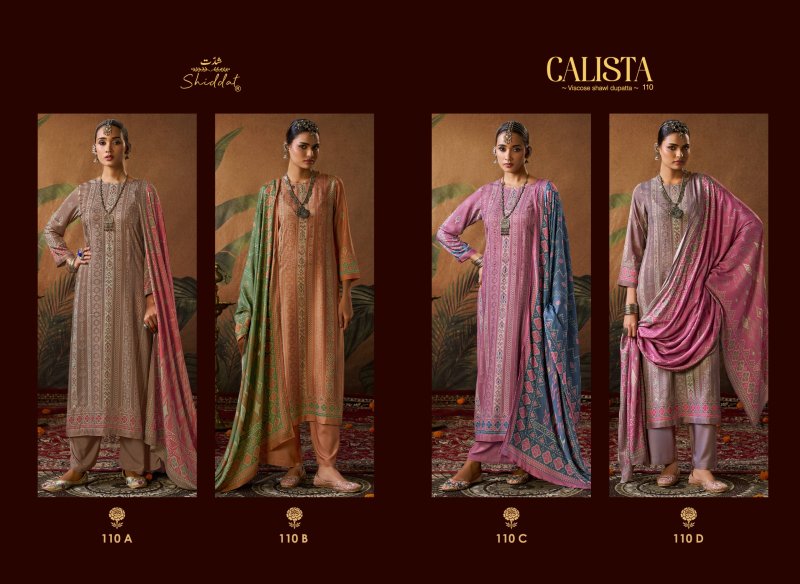 Calista 110 By Shiddat Viscose Pashmina Dress Material 